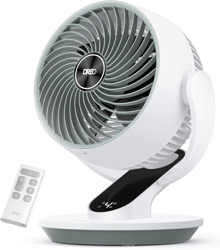 DREO Ventilador oscilante para dormitorio, ventiladores de mesa sil...