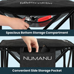 Taburete de campamento plegable acolchado para adultos, reposapiés y