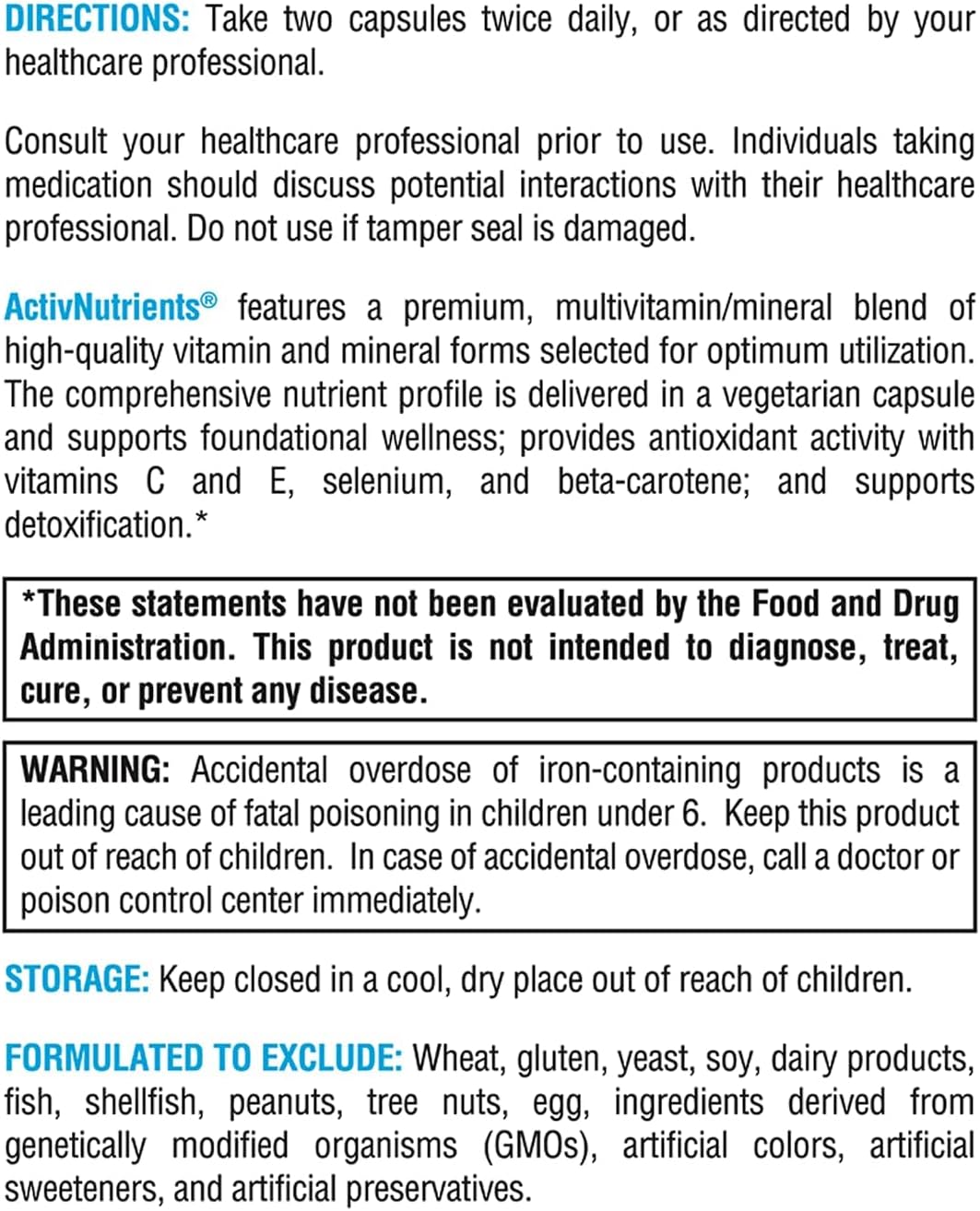XYMOGEN ActivNutrients - Fórmula multivitamínica y multimineral, ap...
