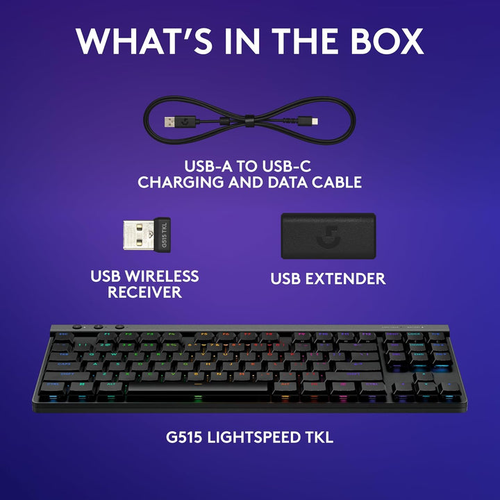 Logitech G515 Lightspeed TKL - Teclado inalámbrico para juegos de p...