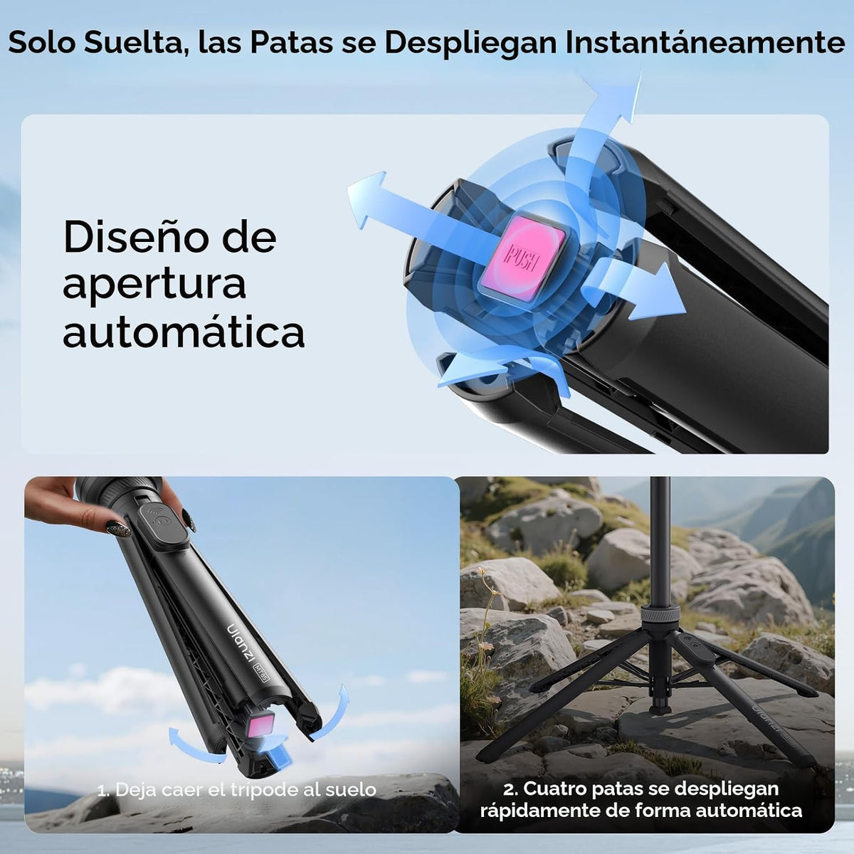 ULANZI MT85 60 "trípode magnético del teléfono para iPhone18Pro Auto Open