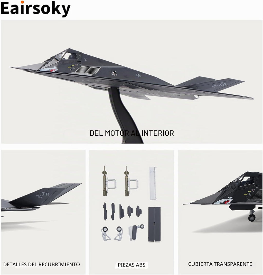 Modelo de aviones fundidos troquel F-117 Nighthawk escala 1:72