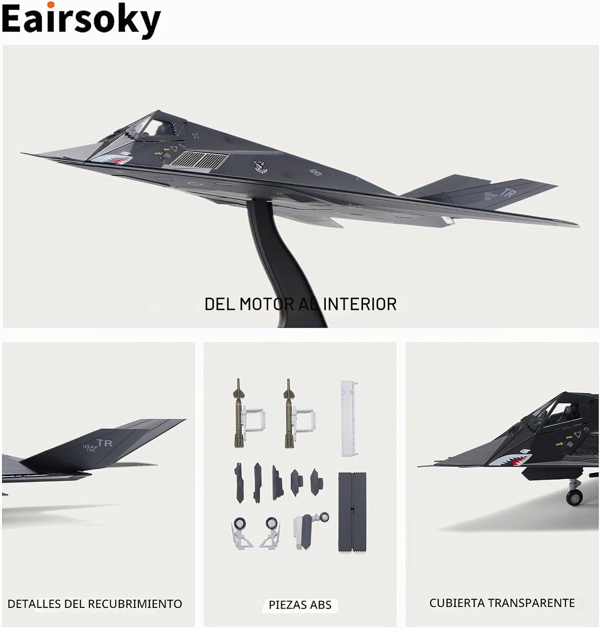 Modelo de aviones fundidos troquel F-117 Nighthawk escala 1:72