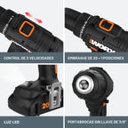 Worx Taladro Atornillador Inalámbrico de 20V, Kit de Accesorios de 84 Piezas, 2 Velocidades Variables, Par de 265 In-Lbs, Embrague 20+1, Ligero, Compacto, Portabrocas sin Llave de 3/8 Pulgadas