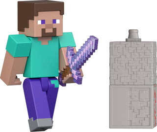 Juguetes Mattel Minecraft, Figura de Acción de Steve con Accesorio...
