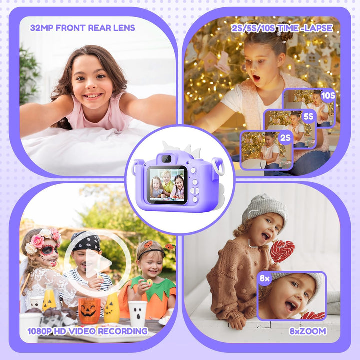 Cámara para niños y niñas de 3 a 12 años, cámara digital para niños...