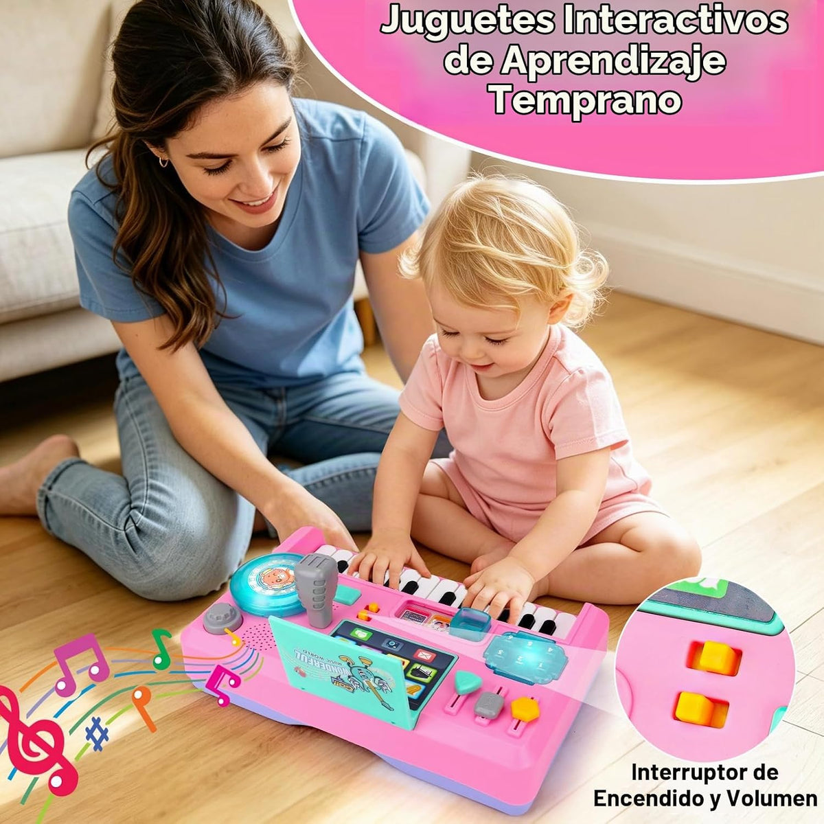 Baby DJ Table - Piano musical para niños pequeños con música y