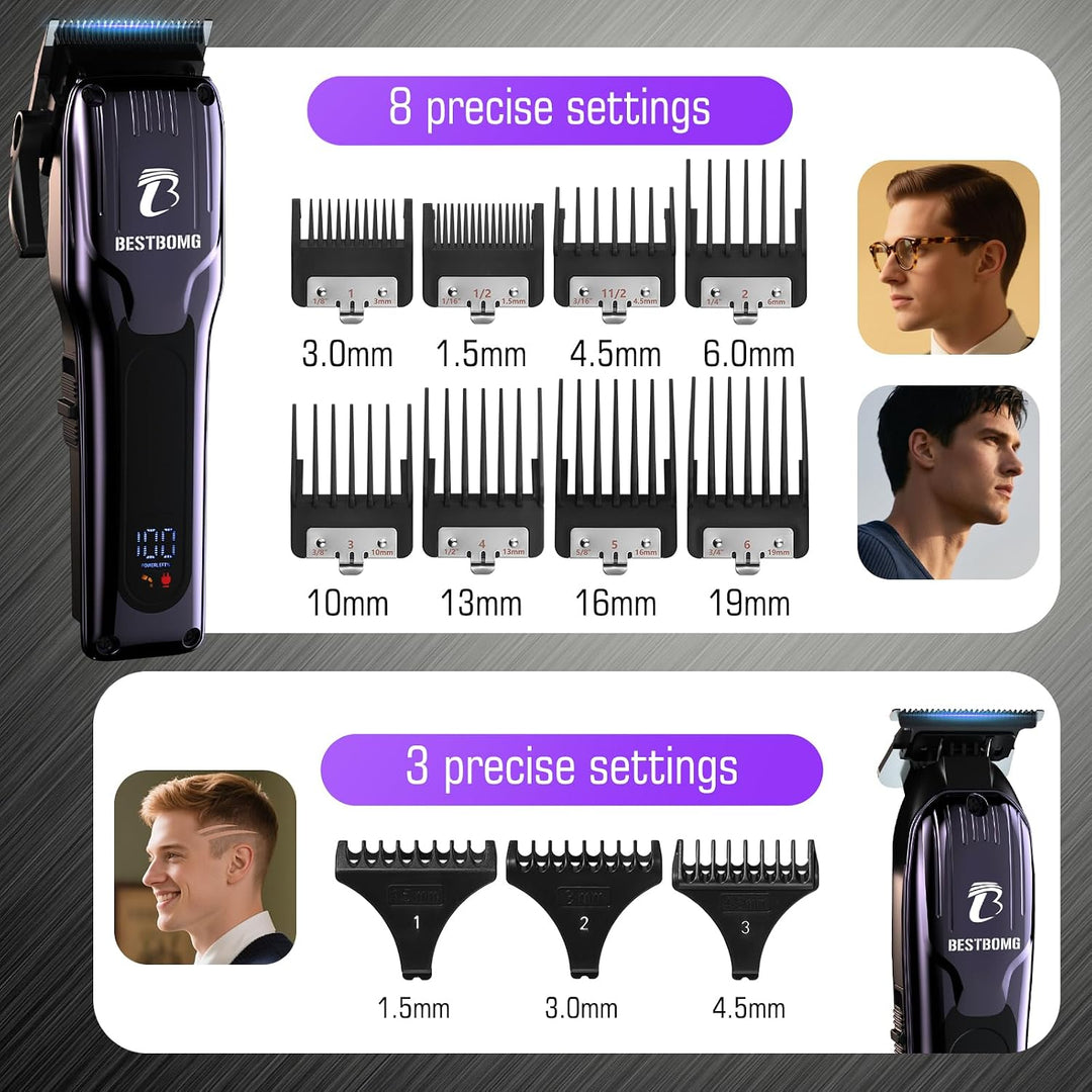 BESTBOMG® Cortadora de pelo profesional para hombres, juego de cort...