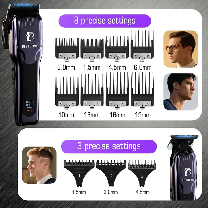 BESTBOMG® Cortadora de pelo profesional para hombres, juego de cort...