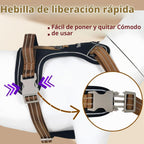 Arnés reflectante sin tirones para perro, 2 anillos en D a