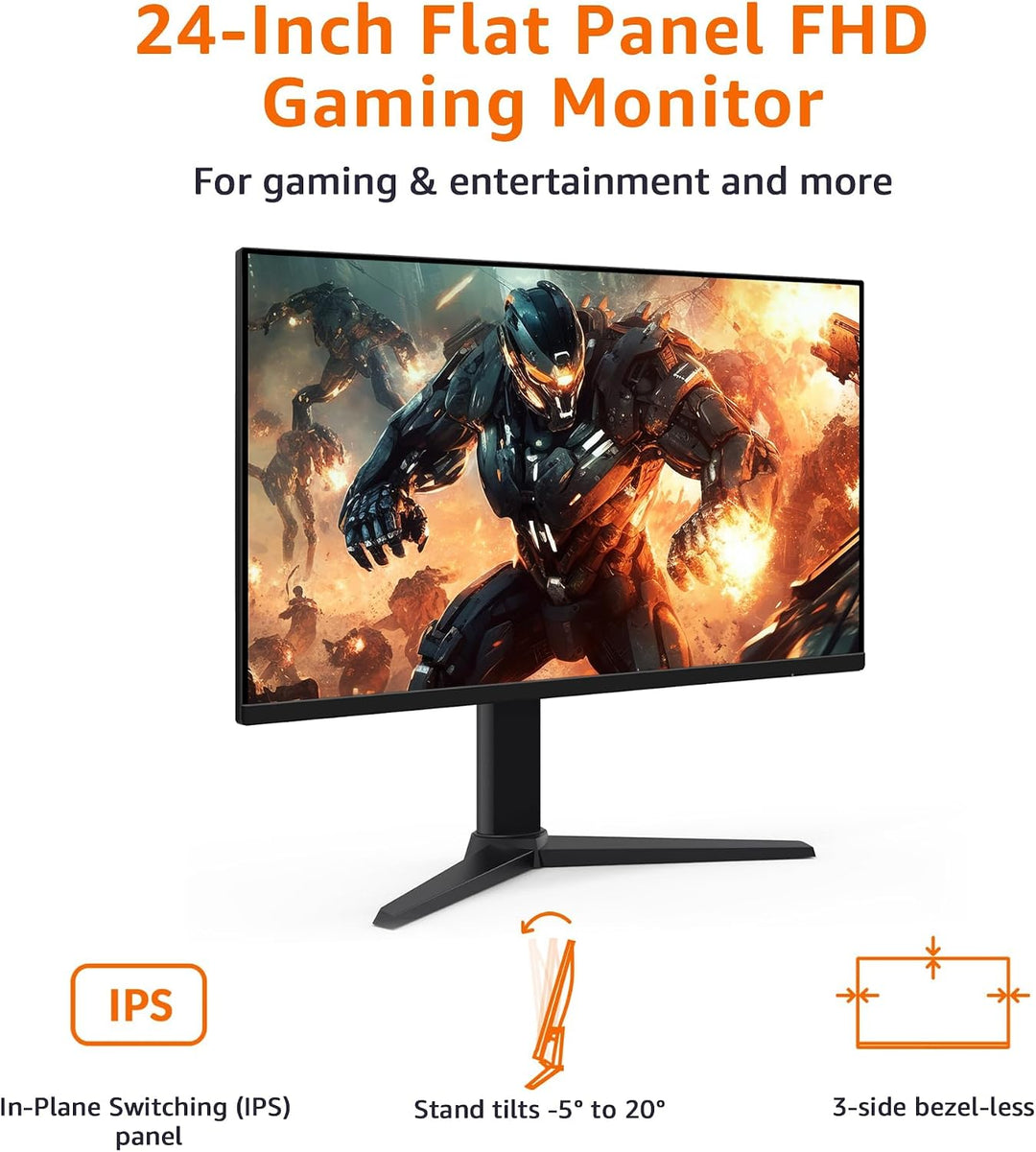 Amazon Basics Monitor para juegos de 24 pulgadas (23.8 pulgadas vis...