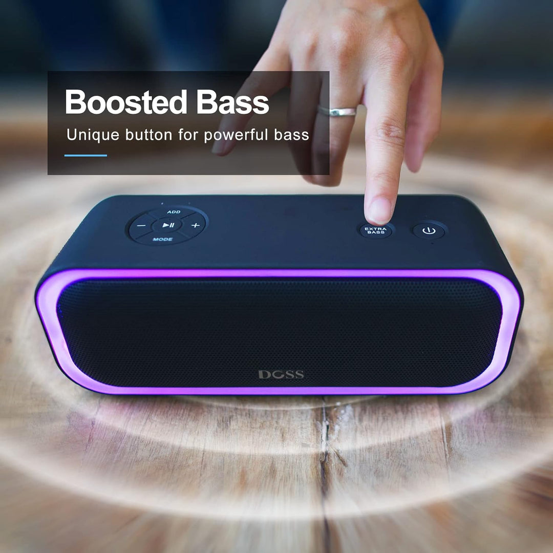 DOSS Bocina SoundBox Pro Bluetooth inalámbrica portátil con sonido...