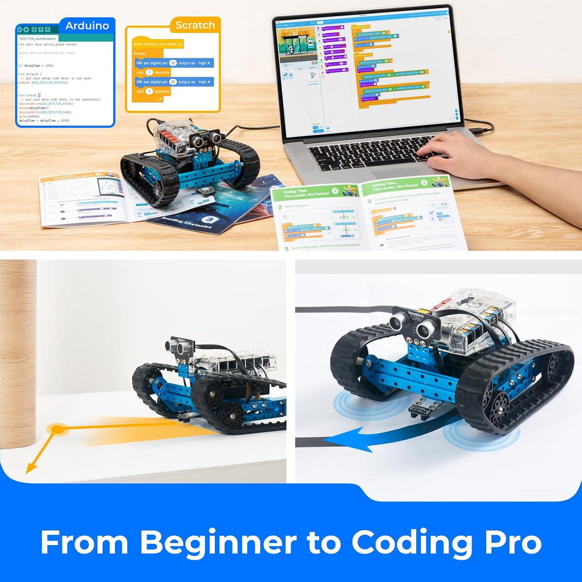 Set de robot educativo transformable mBot Ranger STEM de Makeblock, de bricolaje, kit de robot 3 en 1, Arduino, aprendizaje de código Scratch 2.0, para aprender código, robótica, electrónica y divertirse