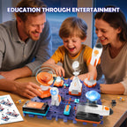 VATOS Kits de circuito de ciencia espacial para niños – Kit STEM de exploración electrónica de 31 piezas con más de 100 proyectos, lanzacohetes y astronauta iluminado | Juguete educativo de aprendizaje regalo para niños y niñas a partir de 6 años