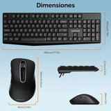 memzuoix Combo de teclado y mouse inalámbricos, juego ergonómico de...