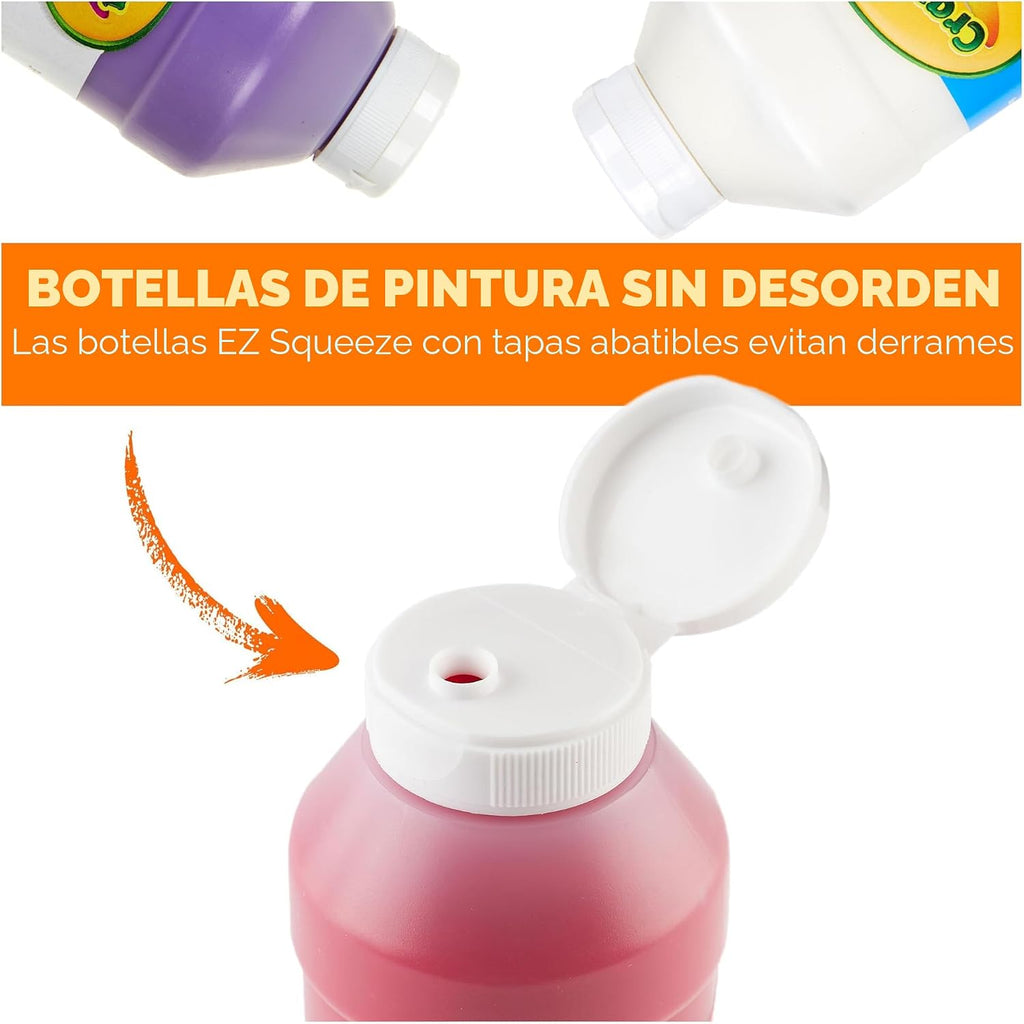 Crayola Pintura Lavable para niños 12 unidades, Pintura para manualidades en aula imprescindible