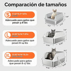 Caja de arena para gatos de acero inoxidable, caja de arena de metal fácil