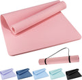 Tapete de yoga extra ancho de 72 x 32 pulgadas, tapete de ejercicio antideslizante de TPE para entrenamiento en casa, tapete de yoga grande de alta densidad de 0.236 pulgadas para hombres y
