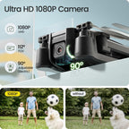 Holy Stone HS440 Drone FPV plegable con cámara WiFi 1080P para adultos principiantes y niños; control de gestos de voz RC Quadcopter con batería modular para largo tiempo de vuelo, vuelo automático, estuche de transporte