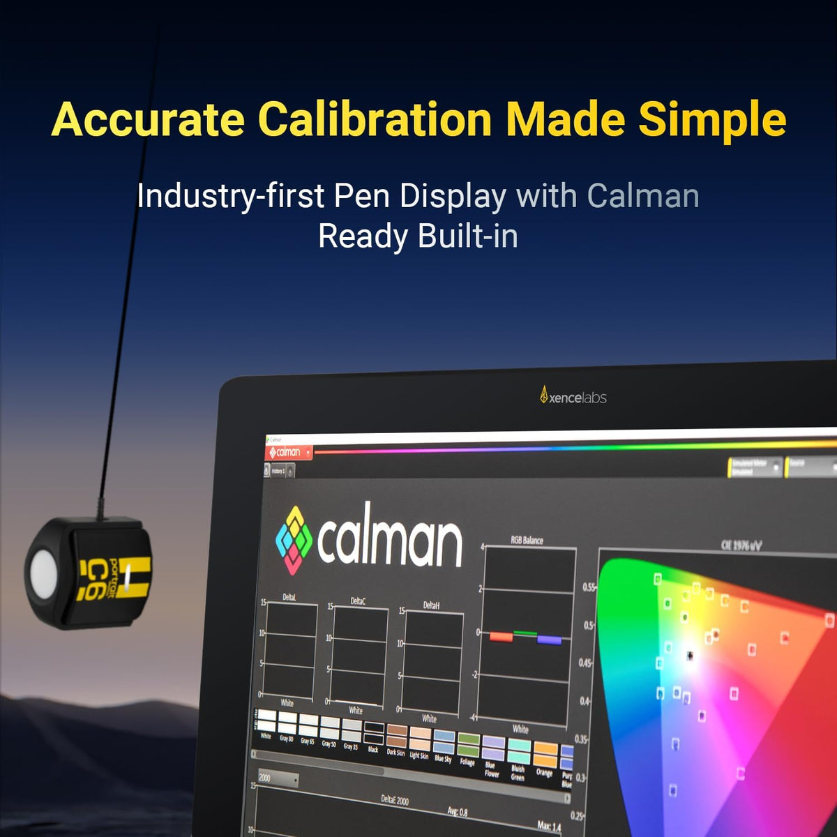 Xencelabs Pantalla de lápiz con pantalla para 24+ de la industria con Calman Ready, tableta de dibujo con monitor de pantalla 4K, pantalla gráfica con 44 teclas rápidas personalizables, 2 bolígrafos sin batería para Win/Mac/Linux