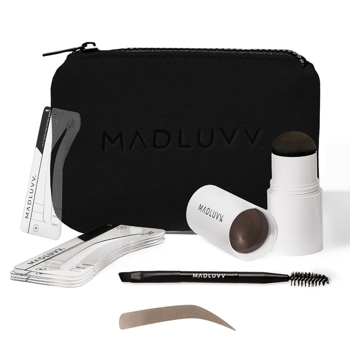 MADLUVV Kit de sellos para cejas con plantillas de cejas, fácil mol...