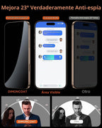 DIMONCOAT 4-PACK para iPhone 16 Pro Protector de Pantalla de Vidrio 6.3" de Privacidad