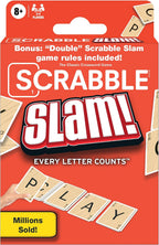 Scrabble Slam - Juego de cartas The Original 2000's Mega Hit, versión de juego de cartas de ritmo rápido de Scrabble, para 2 a 4 jugadores, a partir de 8 años, paquete de 12
