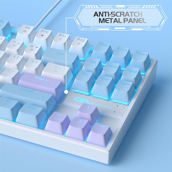 MageGee Teclado mecánico 75% para juegos, interruptor rojo, retroil...