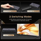 8K @60Hz HDMI 2.1 interruptor 3 en 1 salida con control remoto, 4K @240Hz, CEC