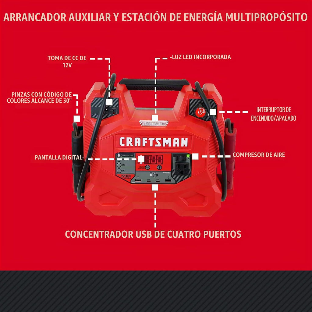CRAFTSMAN Arrancador de batería de coche y estación de energía, 12V - CMXCESM256