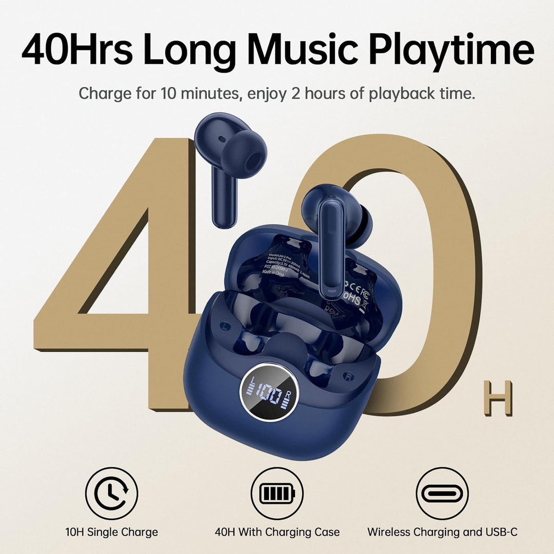 xinwld Auriculares inalámbricos híbridos adaptativos con cancelació...