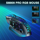 SOLAKAKA SM809 Pro - Mouse para juegos con 9 botones laterales, mou...