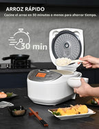 Toshiba Arrocera de 6 tazas sin cocer – Olla de arroz japonesa con tecnología Fuzzy Logic, 7 funciones de cocción, pantalla digital, 2 temporizadores de retardo y mantenimiento automático del calor