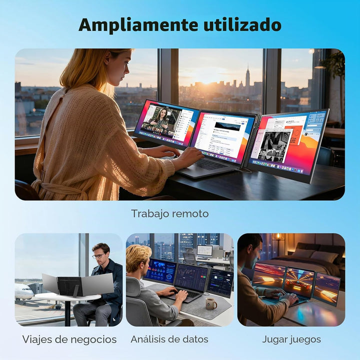DZVW Extensor de pantalla para portátil de 15.6 pulgadas, monitor p...