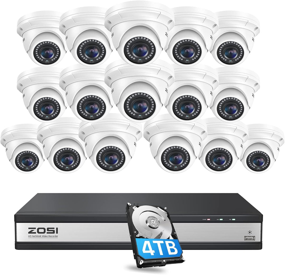 ZOSI Sistema de cámara de seguridad POE 4K de 16 canales, cámara do...