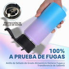 Paquete de 4 botellas de agua para niños de 16 OZ a granel, botellas deportivas aisladas con tapa de pajita, botella de acero inoxidable con asa para mantener el frío, vasos de doble pared