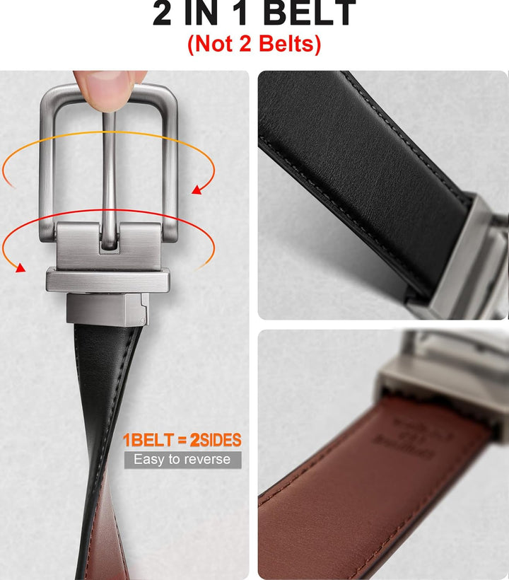 BULLIANT Cinturón para hombre, cinturón reversible ajustable para r...