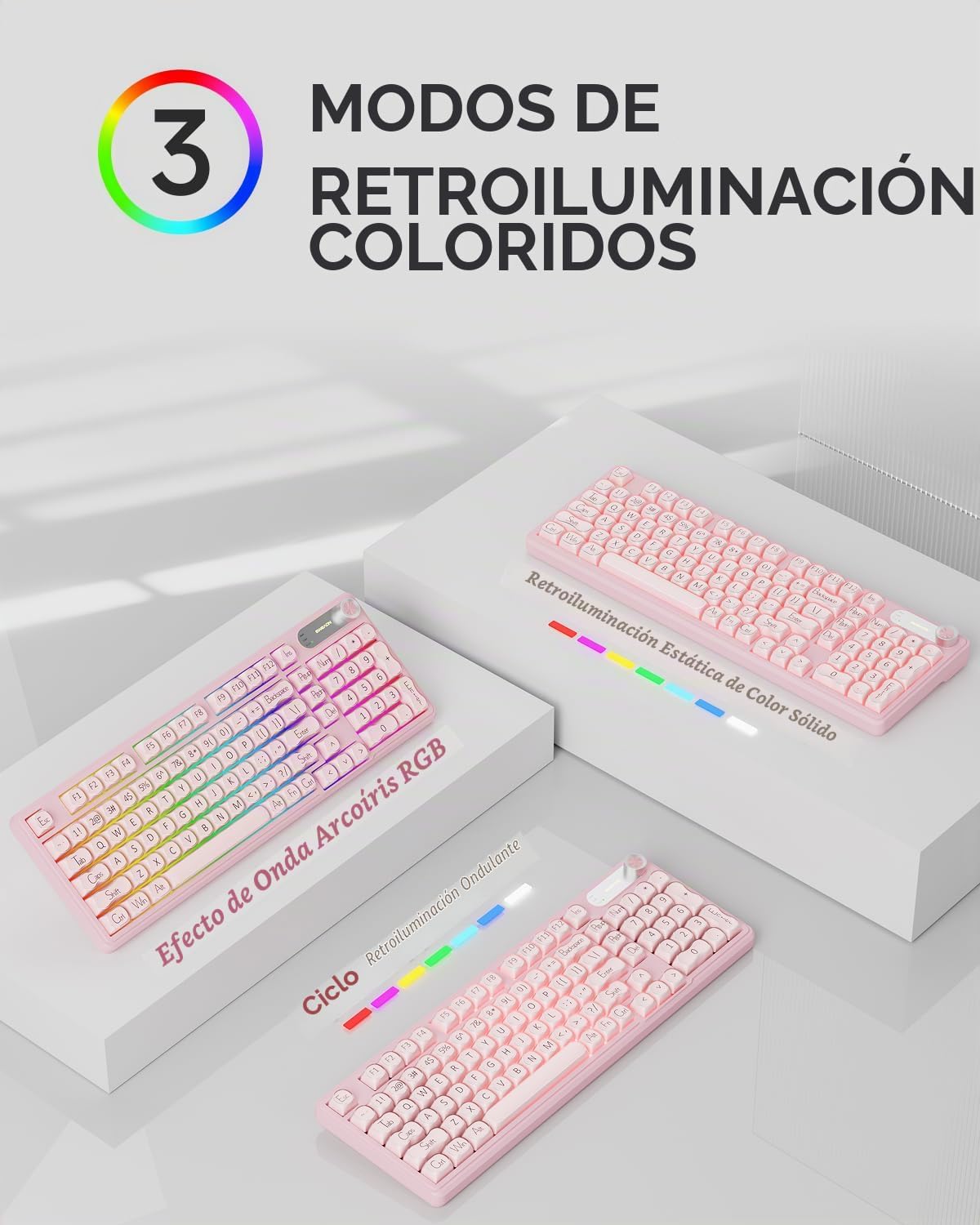 EWEADN V102 - Teclados inalámbricos, teclado para juegos de 98 tecl...