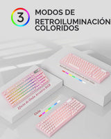 EWEADN V102 - Teclados inalámbricos, teclado para juegos de 98 tecl...