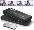 Interruptor de matriz HDMI 4K @60Hz 2 en 4 salidas con control remoto IR