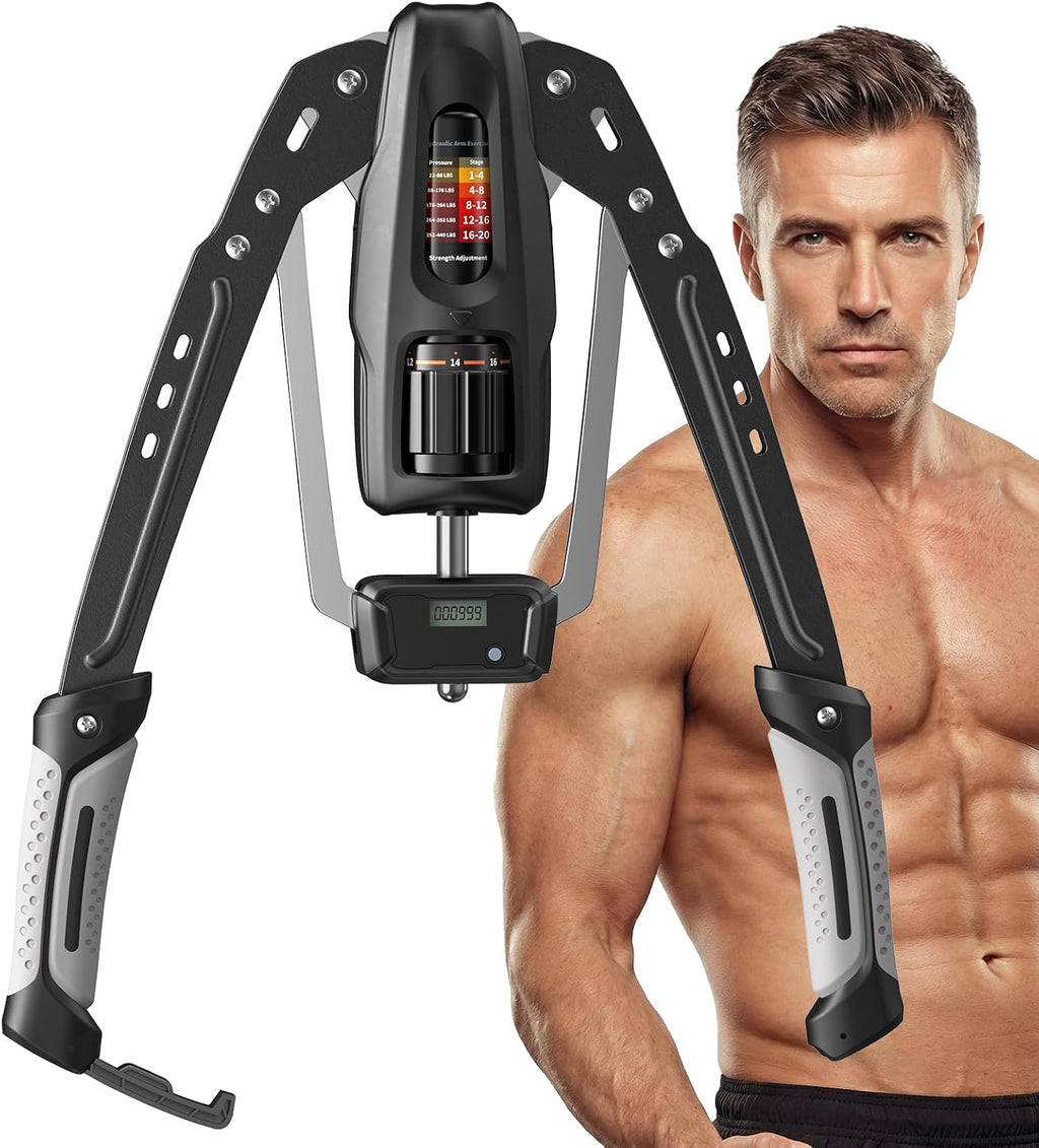 Merach Twister Entrenador de Antebrazos, 22-440 lb Potenciador Hidráulico de Fuerza | Expansor de Pecho Ajustable para Casa, Equipo de Fitness para Entrenamiento de Músculos del Hombro, Fortalecedor de Brazos para Ejercicio