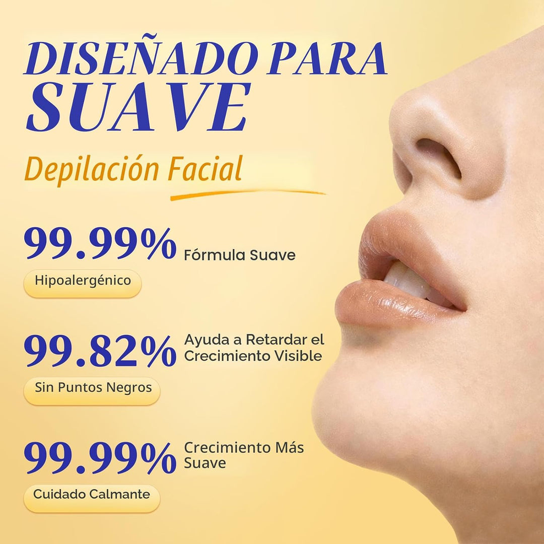 Depilación facial para mujeres, crema depilatoria sin dolor y suave...