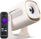 Miroir Mini proyector, proyector HD para el hogar con altavoz integrado, enfoque automático, corrección Keystone, portátil para películas al aire libre, compatible con smartphone, TV Stick, laptop
