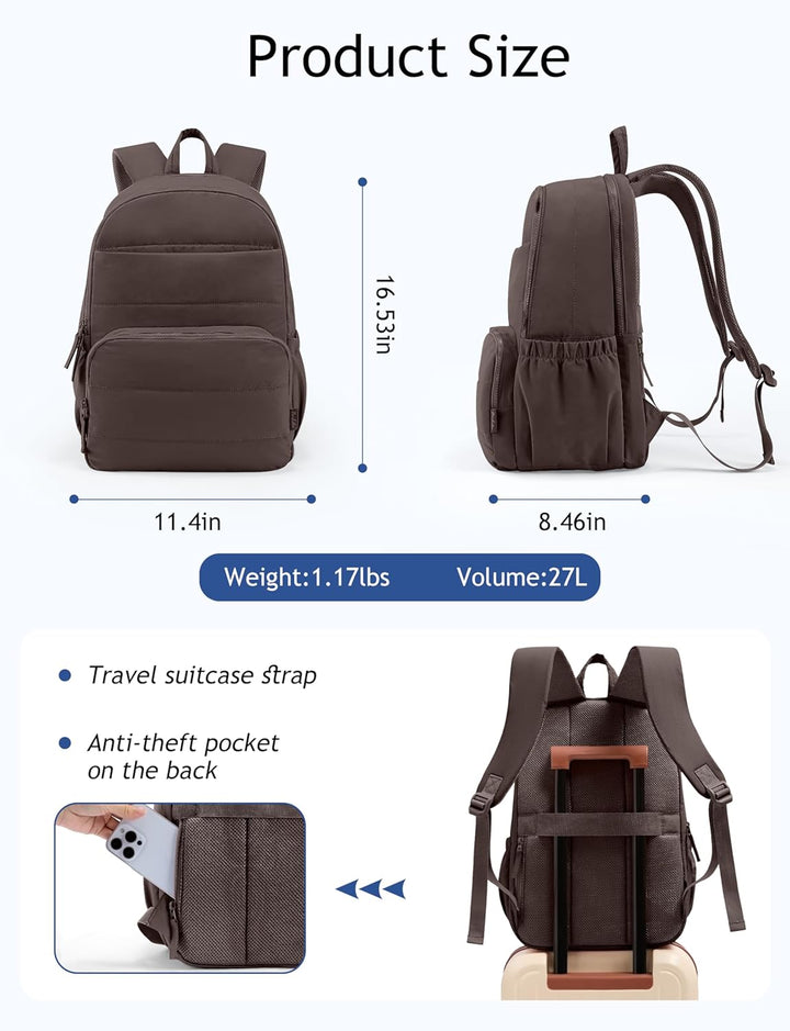 Uselike Mochila de viaje para mujer, mochila para laptop de 15.6 pu...