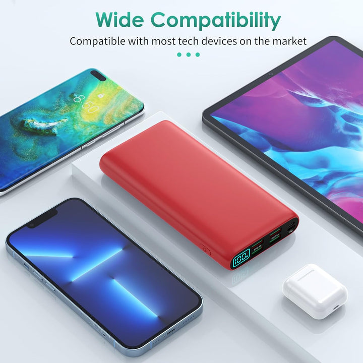Cargador portátil de 38800 mAh con 5 salidas y 2 entradas, PD USB C...