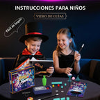 Kit mágico – 208 trucos de magia para niños de 6 a 8 años, juego de magia con manual y video para principiantes y niños, regalos de Navidad, Halloween, cumpleaños, juguetes para edades de 6, 7, 8, 9, 10, 11, 12 años