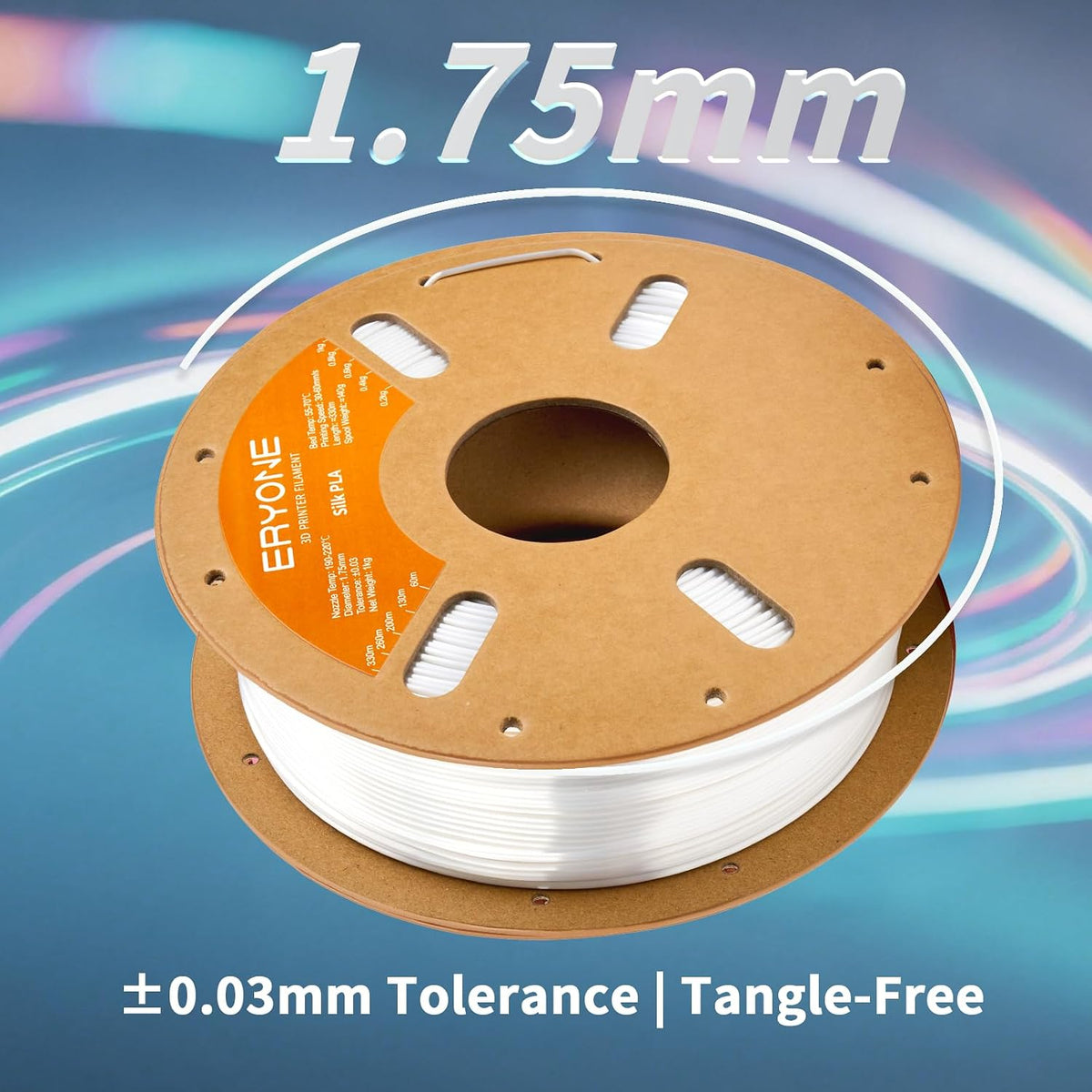 ERYONE Filamento PLA de seda para impresora 3D de 0.07 in +\/- 0.00...