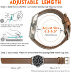 hemsut h Horween - Correas de reloj de cuero para hombre, correa de cuero de liberación rápida para reloj, envoltura de repuesto de 0.71 pulgadas, 0.78 pulgadas, 0.86 pulgadas