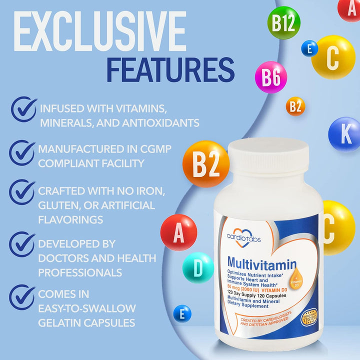 Cardiotabs Multivitamínico - Suplementos para el corazón y la inmun...