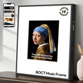 BOCT - Altavoz inteligente con marco de música, con pantalla de letras, altavoz de caja de alta fidelidad, regalo creativo para el hogar, más de 10000 pinturas de fama mundial